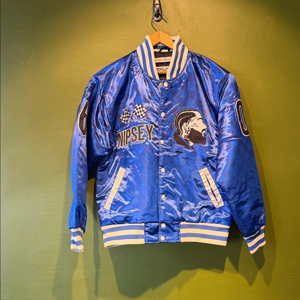 Blue Nipsey Hustle The Boogie Varsity Jacket
